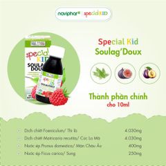 Siro Hỗ Trợ Tiêu Hóa Special Kid Soulag'Doux 125ml - Giảm Đầy Hơi, Nhuận Tràng, Chống Táo Bón Cho Trẻ Em, Nhập Khẩu Pháp