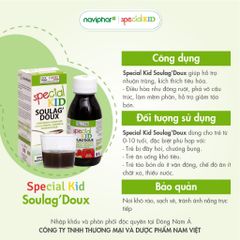 Siro Hỗ Trợ Tiêu Hóa Special Kid Soulag'Doux 125ml - Giảm Đầy Hơi, Nhuận Tràng, Chống Táo Bón Cho Trẻ Em, Nhập Khẩu Pháp