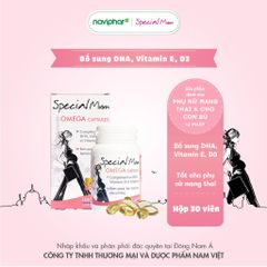 Viên nang Special Mum Omega - Bổ sung DHA, Vitamin E, Vitamin D3 cho phụ nữ mang thai, hỗ trợ sức khỏe mẹ bầu, 30/60 viên