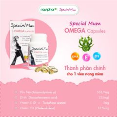 Viên nang Special Mum Omega - Bổ sung DHA, Vitamin E, Vitamin D3 cho phụ nữ mang thai, hỗ trợ sức khỏe mẹ bầu, 30/60 viên