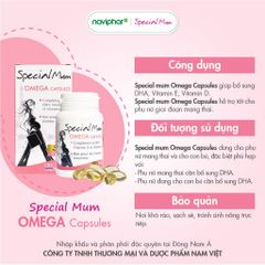 Viên nang Special Mum Omega - Bổ sung DHA, Vitamin E, Vitamin D3 cho phụ nữ mang thai, hỗ trợ sức khỏe mẹ bầu, 30/60 viên
