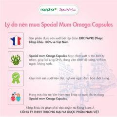 Viên nang Special Mum Omega - Bổ sung DHA, Vitamin E, Vitamin D3 cho phụ nữ mang thai, hỗ trợ sức khỏe mẹ bầu, 30/60 viên