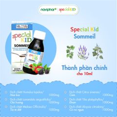 Siro Ngủ Ngon Special Kid Sommeil 125ml - Hỗ Trợ Giấc Ngủ Cho Bé, Giảm Rối Loạn Giấc Ngủ Và Thức Giấc Vào Ban Đêm