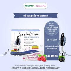 Sắt nước Special Mum Fer et Vitamines - Bổ sung sắt cho bà bầu và mẹ sau sinh, ngăn ngừa thiếu máu, 10ml x 20 gói