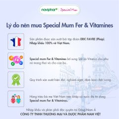 Sắt nước Special Mum Fer et Vitamines - Bổ sung sắt cho bà bầu và mẹ sau sinh, ngăn ngừa thiếu máu, 10ml x 20 gói