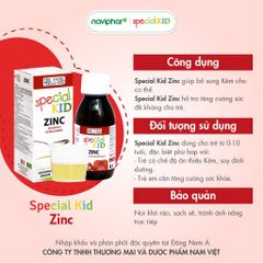 Siro Special Kid Zinc 125ml - Tăng Cường Đề Kháng, Hỗ Trợ Trẻ Biếng Ăn, Tiêu Chảy - Dinh Dưỡng Thiết Yếu Cho Trẻ Em