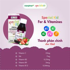 Siro Bổ Sung Sắt Special Kid Fer Et Vitamines 125ml - Giúp Phòng Ngừa Thiếu Máu Cho Trẻ Em, Dinh Dưỡng An Toàn, Hương Vị Dễ Uống