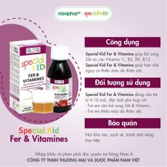 Siro Bổ Sung Sắt Special Kid Fer Et Vitamines 125ml - Giúp Phòng Ngừa Thiếu Máu Cho Trẻ Em, Dinh Dưỡng An Toàn, Hương Vị Dễ Uống