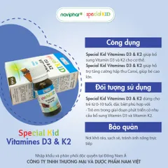 Special Kid Vitamin D3 & K2 - Hỗ trợ tăng chiều cao và hấp thu canxi cho trẻ - 10ml