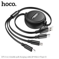 Cáp Sạc Siêu Tốc 3 Trong 1 HOCO X76/X75 - Lightning, Type-C, Micro 1M, 2A - Phụ Kiện Điện Thoại Tiện Dụng, Bền Bỉ