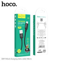 Cáp Sạc Nhanh 2.4A HOCO X89 Micro - Dây Bện Chống Rối, Tương Thích Android & Micro USB, Hiệu Suất Sạc Cao 1m