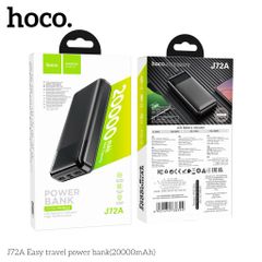 Pin Sạc Dự Phòng Hoco J72A 20000mAh - Sạc Nhanh Micro-USB/Type-C, Đầu Ra USB 2A Kép, Đèn Báo LED, Tiện Lợi Cho Smartphone và Tablet