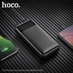 Pin Sạc Dự Phòng Hoco J72A 20000mAh - Sạc Nhanh Micro-USB/Type-C, Đầu Ra USB 2A Kép, Đèn Báo LED, Tiện Lợi Cho Smartphone và Tablet