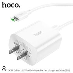 Bộ sạc nhanh 22.5W Hoco DC59 Max - Sạc đa thiết bị kèm dây Micro, công suất cao, an toàn và tiện lợi cho smartphone, tablet