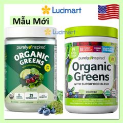 Bột hữu cơ rau xanh Purely Inspired Organic Greens hũ 244g [Hàng Mỹ]