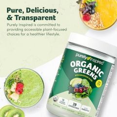 Bột hữu cơ rau xanh Purely Inspired Organic Greens hũ 244g [Hàng Mỹ]
