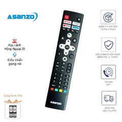 Điều Khiển Remote Giọng Nói Voice Tivi ASANZO Màu Đen Thiết Kế Trụ Dài, Phím Êm Nhạy - Phụ Kiện Tiện Ích Cho Gia Đình