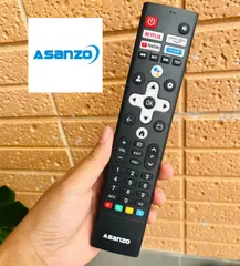 Điều Khiển Remote Giọng Nói VOICE Tivi ASANZO Màu Đen Trụ Dài, Phím Êm Nhạy, Tặng Pin - Phụ Kiện Tivi Hiện Đại và Tiện Lợi