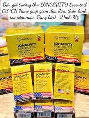 Dầu Gió Vàng Nanogize Longevity Essential Oil 21ml - Giảm Đau Khớp, Thư Giãn, Tinh Dầu Tự Nhiên Mỹ, Hỗ Trợ Kháng Khuẩn