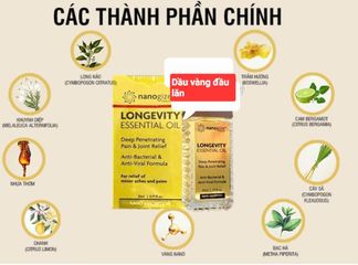Dầu Gió Vàng Nanogize Longevity Essential Oil 21ml - Giảm Đau Khớp, Thư Giãn, Tinh Dầu Tự Nhiên Mỹ, Hỗ Trợ Kháng Khuẩn