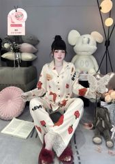 Set Đồ Ngủ Dài Bigsize Phối Ren Ngực, Chất Liệu Phi Lụa Cao Cấp, Sang Trọng, Thoải mái Mặc Nhà Hoặc Du Lịch
