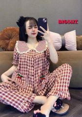 Bộ Đồ Ngủ Đũi Kẻ Tiểu Thư Dài Bigsize - Thời Trang Nữ Cao Cấp, Sang Trọng, Thoải Mái Cho Giấc Ngủ Ngon