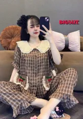 Bộ Đồ Ngủ Đũi Kẻ Tiểu Thư Dài Bigsize - Thời Trang Nữ Cao Cấp, Sang Trọng, Thoải Mái Cho Giấc Ngủ Ngon