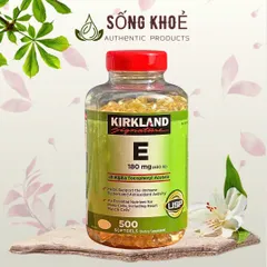 Viên uống bổ sung Vitamin E Kirkland Signature 180 mg (500 viên) - Hỗ trợ sức khỏe, chống oxy hóa, đẹp da, tốt cho miễn dịch