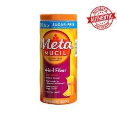 Bột bổ sung chất xơ Meta Mucil vị cam Real Sugar 754g - Hỗ trợ tiêu hóa, giảm táo bón, kiểm soát cholesterol, hàng Mỹ