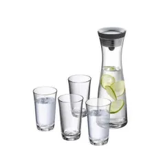 Bộ Bình Nước Thủy Tinh WMF Basic 5 - 1 Bình và 4 Cốc Cao Cấp, Thiết Kế Hiện Đại, Dung Tích 1L, Made in Germany