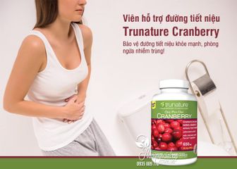 Viên Uống Hỗ Trợ Đường Tiết Niệu Trunature Cranberry 650Mg - Bảo Vệ Sức Khỏe Đường Tiểu, 140 Viên USA