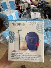 Bộ Sét Chống Nắng Shiseido Ultimate Sun Protector SPF 60+ (150ml) + Dầu Tẩy Trang 40ml + Kem Dưỡng 15ml - Bảo Vệ Da Tối Ưu
