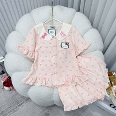 Set đồ ngủ Hellokitty Bigsize - Bộ đồ ngủ đũi ngắn dễ thương, thoáng mát, phong cách trẻ trung tại nhà, quà tặng lý tưởng cho mọi dịp