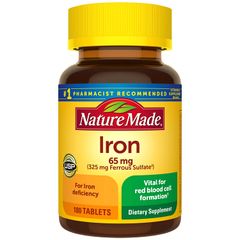 Viên Uống Bổ Sung Sắt Nature Made Iron 65Mg 180 Viên - Tăng Cường Năng Lượng và Hệ Miễn Dịch vượt trội từ Mỹ