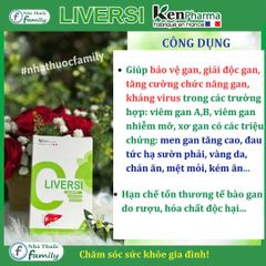Viên Bổ Gan LIVERSI - Hỗ Trợ Giải Độc Gan, Hạ Men Gan Hiệu Quả Nhập Khẩu Từ Pháp, Tăng Cường Chức Năng Gan, Giảm Nguy Cơ Tổn Thương Gan