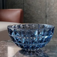 Tô Kim Cương Xanh Dương 28cm Bohemia - Pha Lê Cao Cấp Sang Trọng, Chống Trầy Xước, Không Gỉ, An Toàn Máy Rửa Chén