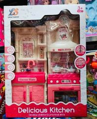 Bộ tủ bếp 2 ngăn có đèn và âm thanh cho bé chơi đồ hàng 322-32 520-13 chọn ngẫu nhiên - kitchen Toy
