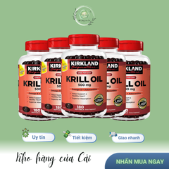 Dầu Nhuyễn Thể Kirkland Krill Oil 500mg - 180 Viên Hỗ Trợ Tim Mạch, Trí Não - Bổ Sung Omega-3 Tự Nhiên - Sản Phẩm Mỹ