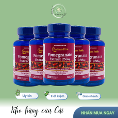 Viên Lựu Đỏ Puritan’s Pride 250mg - 120 Viên Chống Nắng, Làm Sáng Da & Giảm Nám - Bảo Vệ Da Khỏe Mạnh Từ Nhà Sản Xuất Mỹ