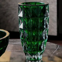 Lọ Hoa Kim Cương 28cm - Thiết Kế Tinh Tế Từ Bohemia Crystal - Nội Thất Sang Trọng Cho Không Gian Sống