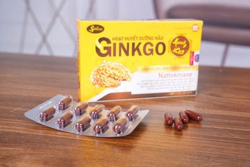 Viên uống Hoạt Huyết Dưỡng Não Ginkgo Hoàng Kim - Hỗ trợ giấc ngủ, giảm chóng mặt, cải thiện tuần hoàn máu não, hộp 20 viên