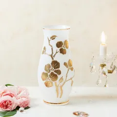 Lọ Hoa Sứ Cao Cấp - Thiết Kế Sang Trọng Mạ Vàng Họa Tiết Hoa Hồng cho Không Gian Sống Đẳng Cấp và Tinh Tế