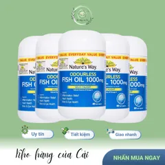 Dầu Cá Không Mùi Nature’s Way 1000mg 80 Viên - Bổ Sung Omega-3 EPA & DHA Hỗ Trợ Tim Mạch và Làm Đẹp Da Từ Bên Trong