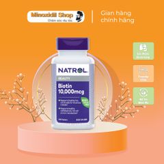 Viên Uống Biotin Natrol 100 Viên - Hỗ Trợ Tóc Khỏe Đẹp, Ngăn Rụng Tóc, Giúp Tóc Dày, Dài và Chắc Khỏe