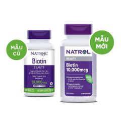 Viên Uống Biotin Natrol 100 Viên - Hỗ Trợ Tóc Khỏe Đẹp, Ngăn Rụng Tóc, Giúp Tóc Dày, Dài và Chắc Khỏe