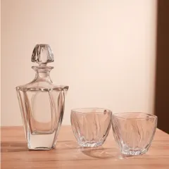 Bộ bình rượu Neptune Crystal Bohemia - Bình thủy tinh cao cấp với 6 ly, sang trọng cho tiệc tùng và thưởng thức rượu, xuất xứ CH Czech