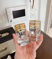 Bộ 6 Cốc Pha Lê Mạ Vàng Bohemia Versace Sang Trọng 45ml - Dụng Cụ Uống Rượu Cao Cấp, Thủy Tinh Chống Nhiệt, An Toàn Kháng Axit