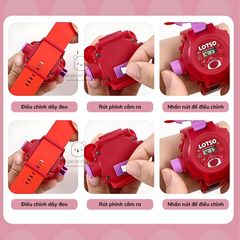 Đồng Hồ Đeo Tay Hoạt Hình Sarino/Disney - Chiếu 24 Hình Ảnh Độc Đáo, Hiển Thị Ngày Giờ, Dây Mềm Mại, Quà Tặng Cho Bé