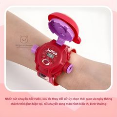 Đồng Hồ Đeo Tay Hoạt Hình Sarino/Disney - Chiếu 24 Hình Ảnh Độc Đáo, Hiển Thị Ngày Giờ, Dây Mềm Mại, Quà Tặng Cho Bé