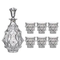 Bộ Bình Cốc Rượu Pha Lê Bohemia - Set 1 Bình 700ml & 6 Cốc 290ml Cao Cấp Sang Trọng Từ Cộng Hòa Séc